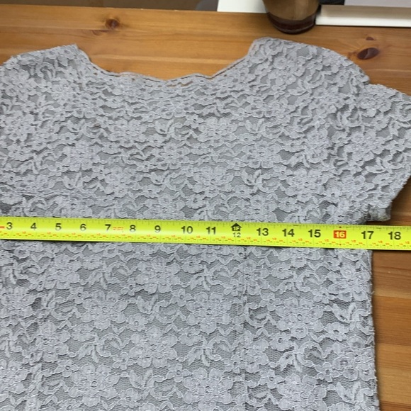 Talbots Petite, Vintage, Lacy, Light Grey, Lined Formal Wear Top - Picture 13 of 13